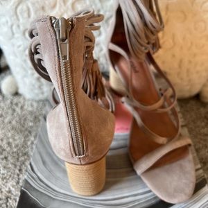 Jeffrey Campbell Despina heel taupe suede